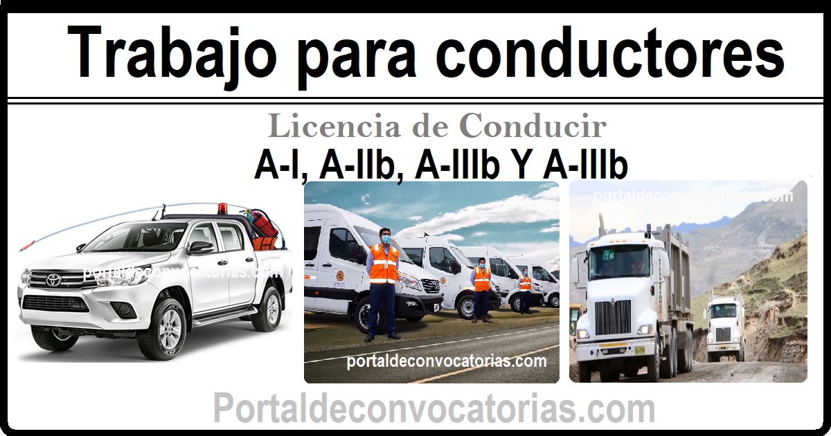 TRABAJO PARA CONDUCTORES CON Licencia de Conducir