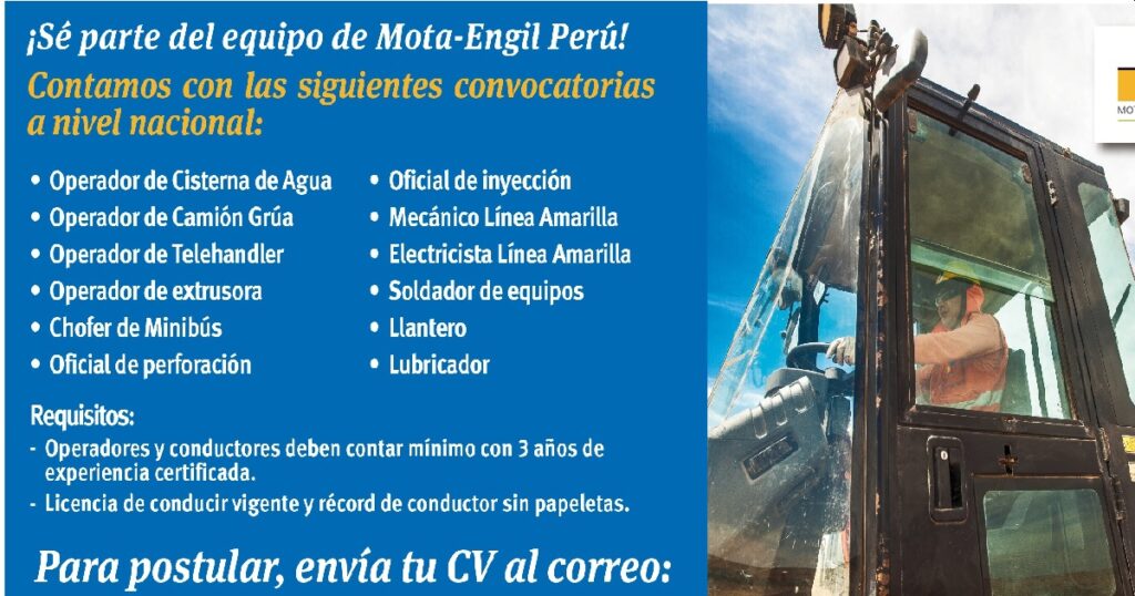 TRABAJO PARA MOTA ENGIL PERÚ
