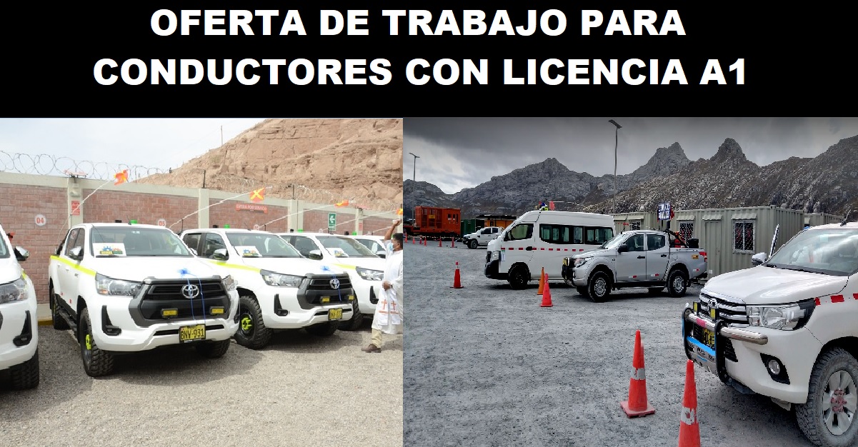 OFERTA DE TRABAJO PARA CONDUCTORES CON LICENCIA A1