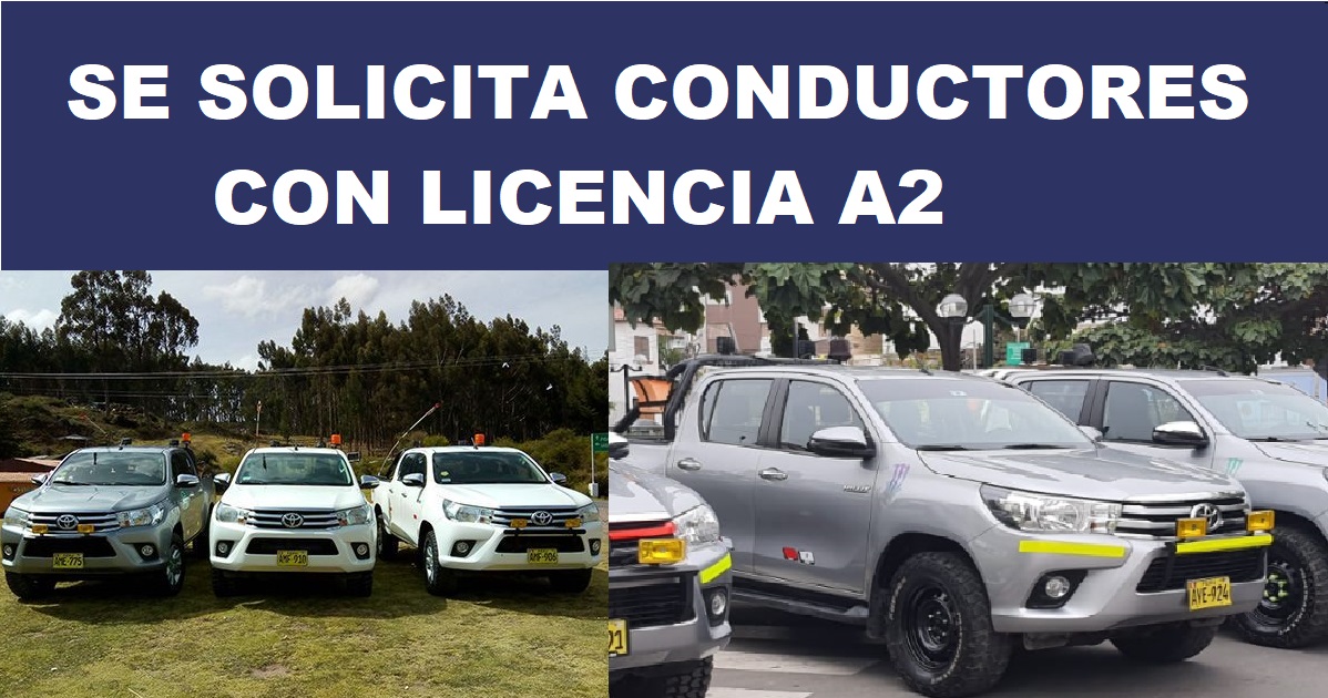 SE SOLICITA CONDUCTORES CON LICENCIA A2